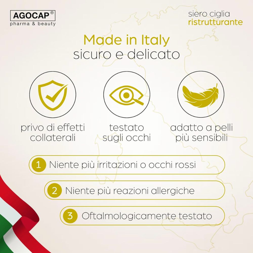 Siero Ciglia Ristrutturante e Allungante, Trattamento Rinforzante per Ciglia più Lunghe