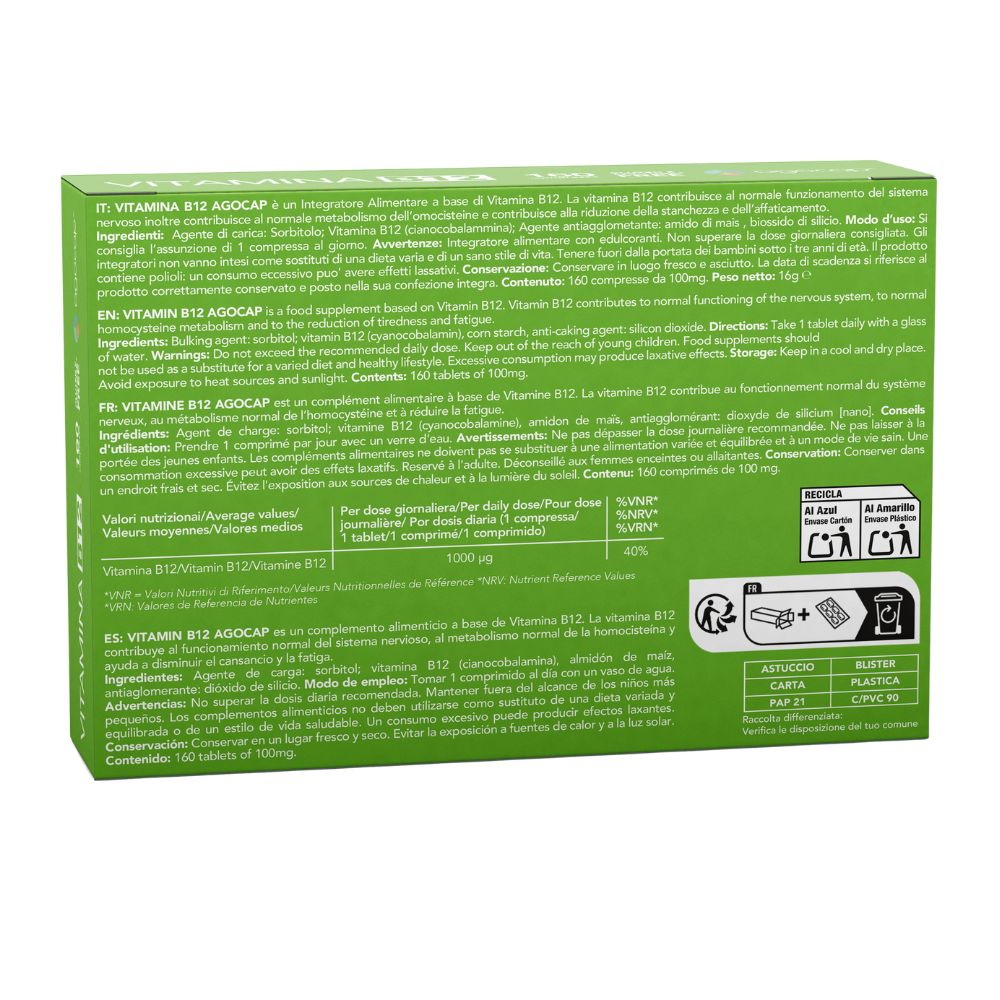 Vitamina B12 1000 mcg | Integratore per energia e sistema nervoso con Vitamina B12 ad alto dosaggio