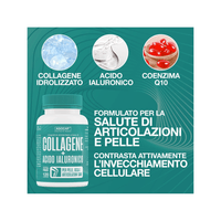 Integratore Alimentare di Collagene Idrolizzato, Acido Ialuronico e Coenzima Q10 | 120 Compresse | Made in Italy