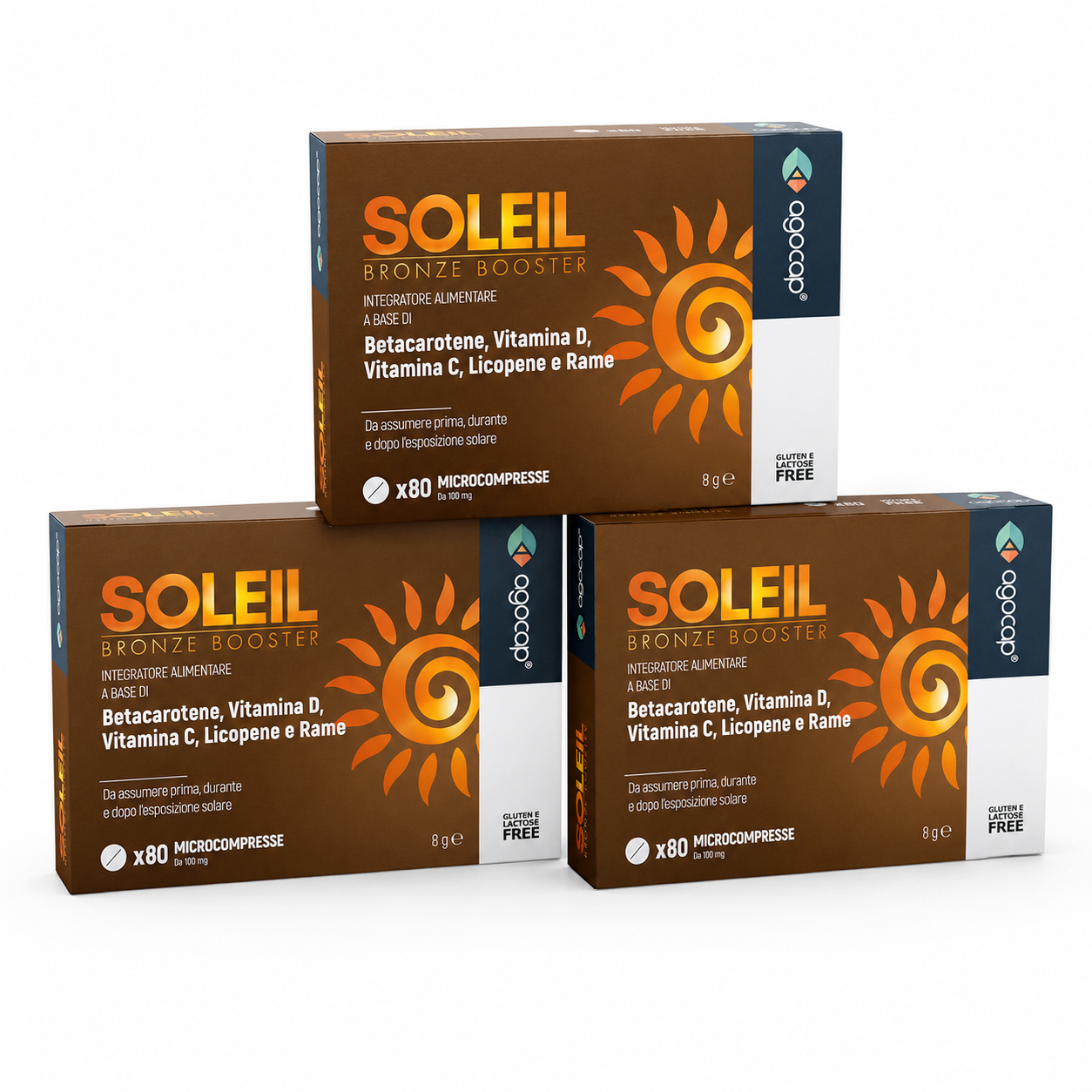 Soleil Bronze Booster | Integratore per abbronzatura con Betacarotene, Licopene e Rame