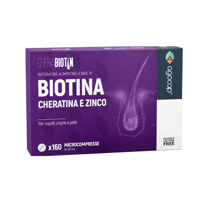 Cherabiotin Agocap integratore per capelli, unghie e pelle con biotina, cheratina e zinco