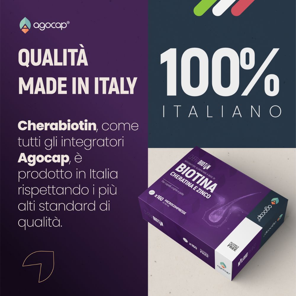 Cherabiotin | Integratore per capelli, unghie e pelle con Biotina, Cheratina e Zinco