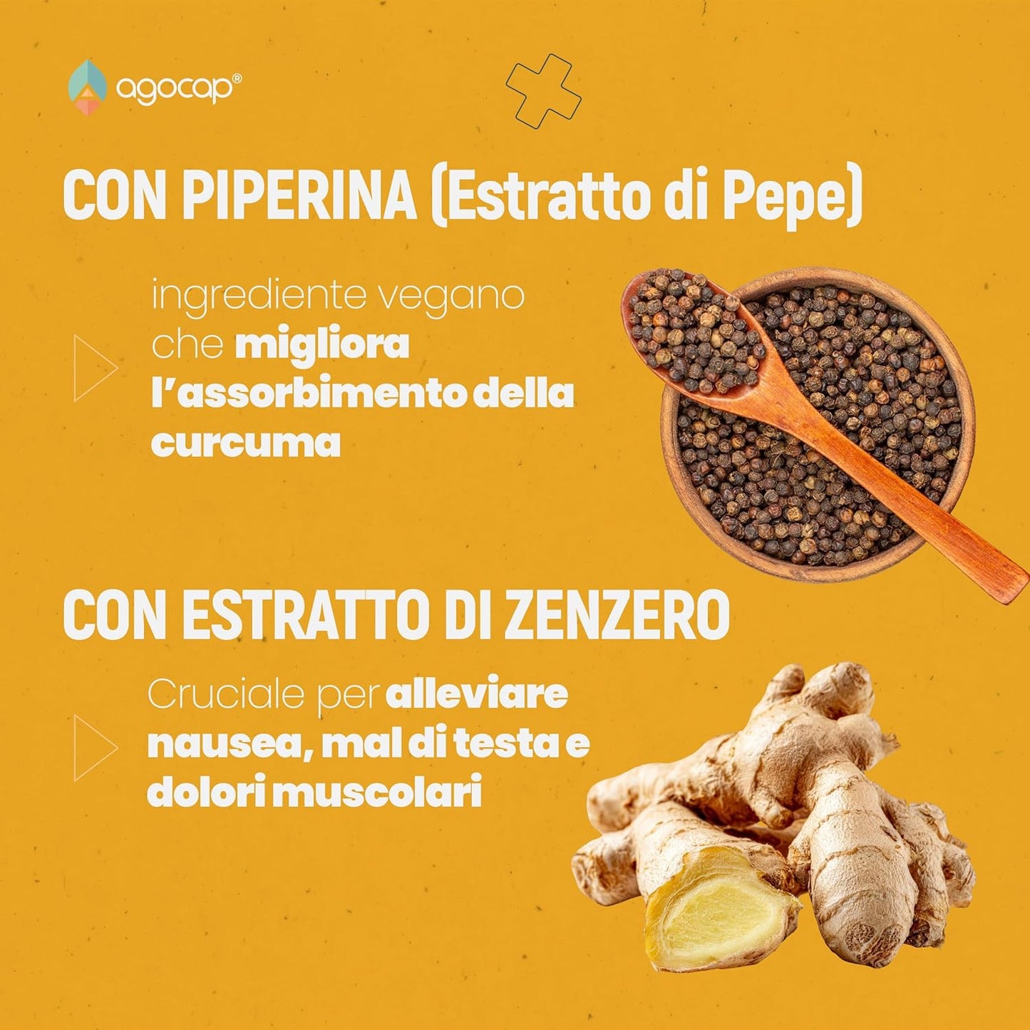 Curcumaid Pro | Integratore per digestione e mobilità gastrointestinale con Curcuma, Piperina e Zenzero