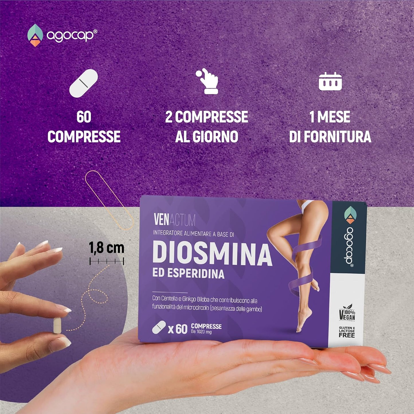 Venactum | Integratore per microcircolo e gambe leggere con Diosmina ed Esperidina