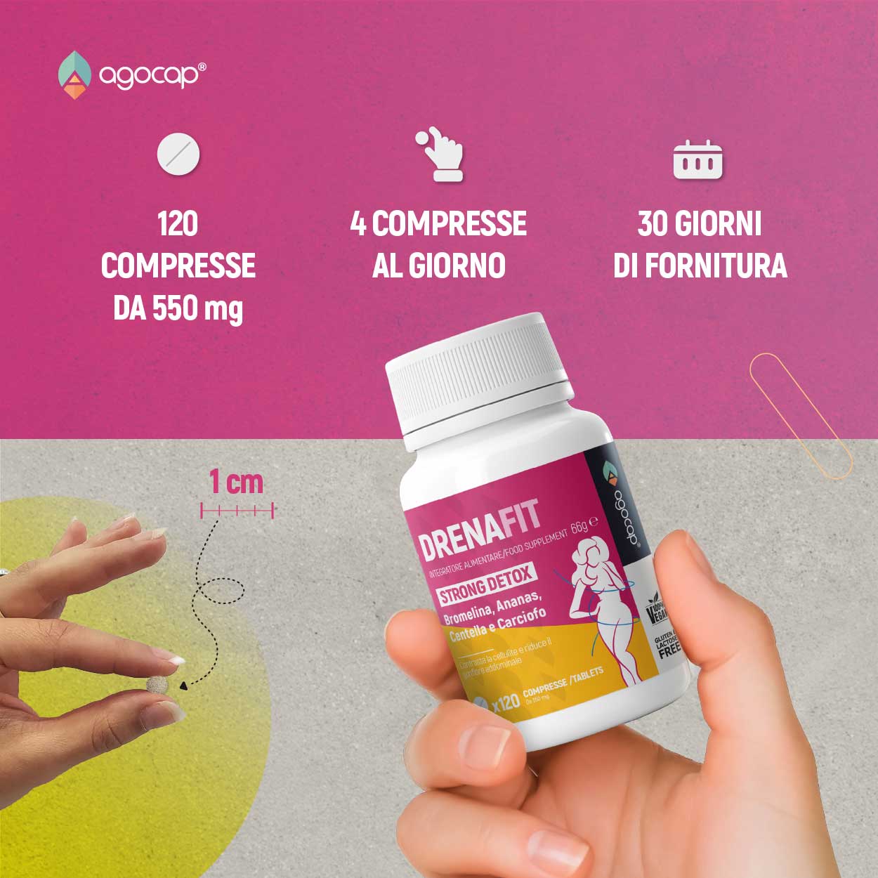 DrenaFit | Integratore drenante e snellente con Bromelina, Ananas, Centella e Carciofo