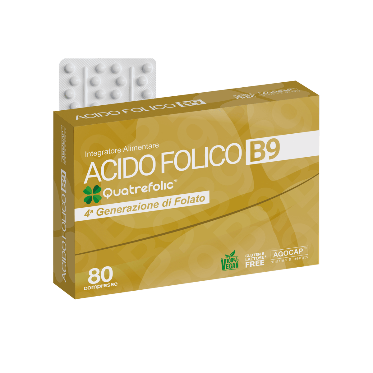 Acido Folico di 4 generazione Quatrefolic 80 compresse - Agocap Pharma & Beauty