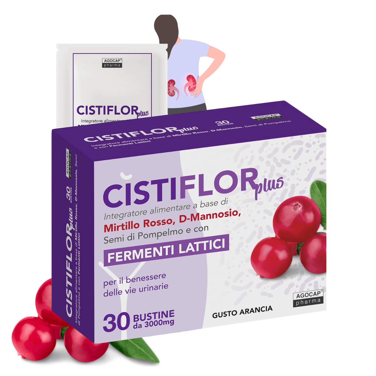 Cistiflor Plus - D-Mannosio Mirtillo Rosso e Fermenti Lattici probiotici - Agocap Pharma & Beauty