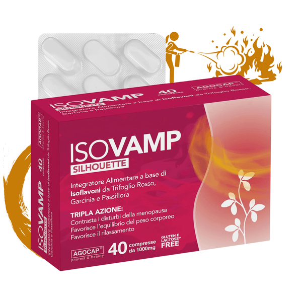 Isovamp integratore menopausa Isoflavoni da Trifoglio Rosso, Cimicifuga - Agocap Pharma & Beauty