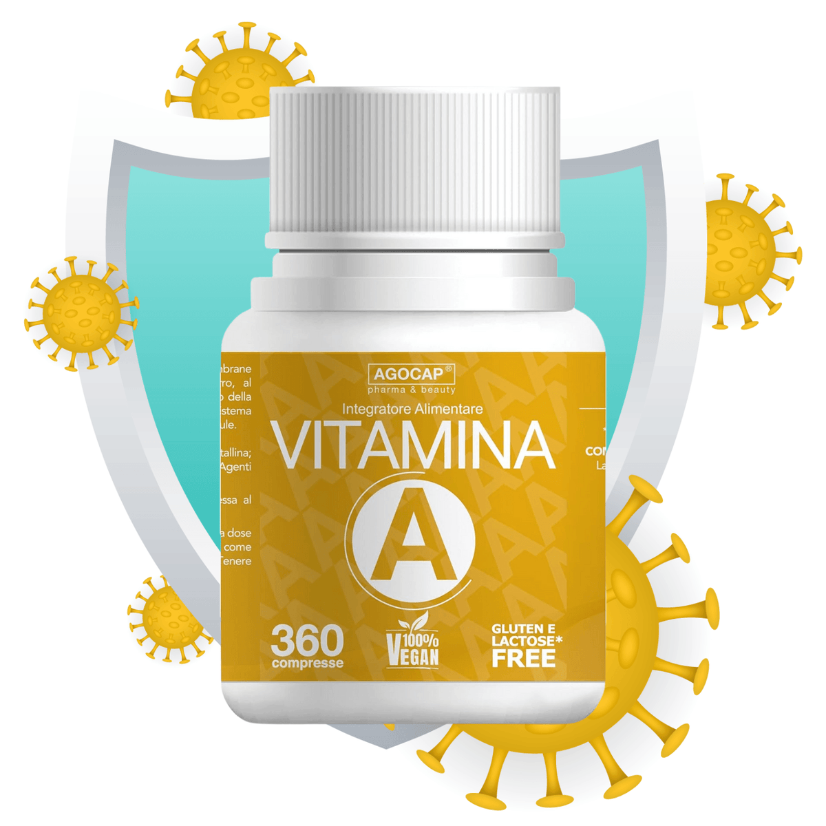 Vitamina A pura alto dosaggio 360 comprese - Agocap Pharma & Beauty