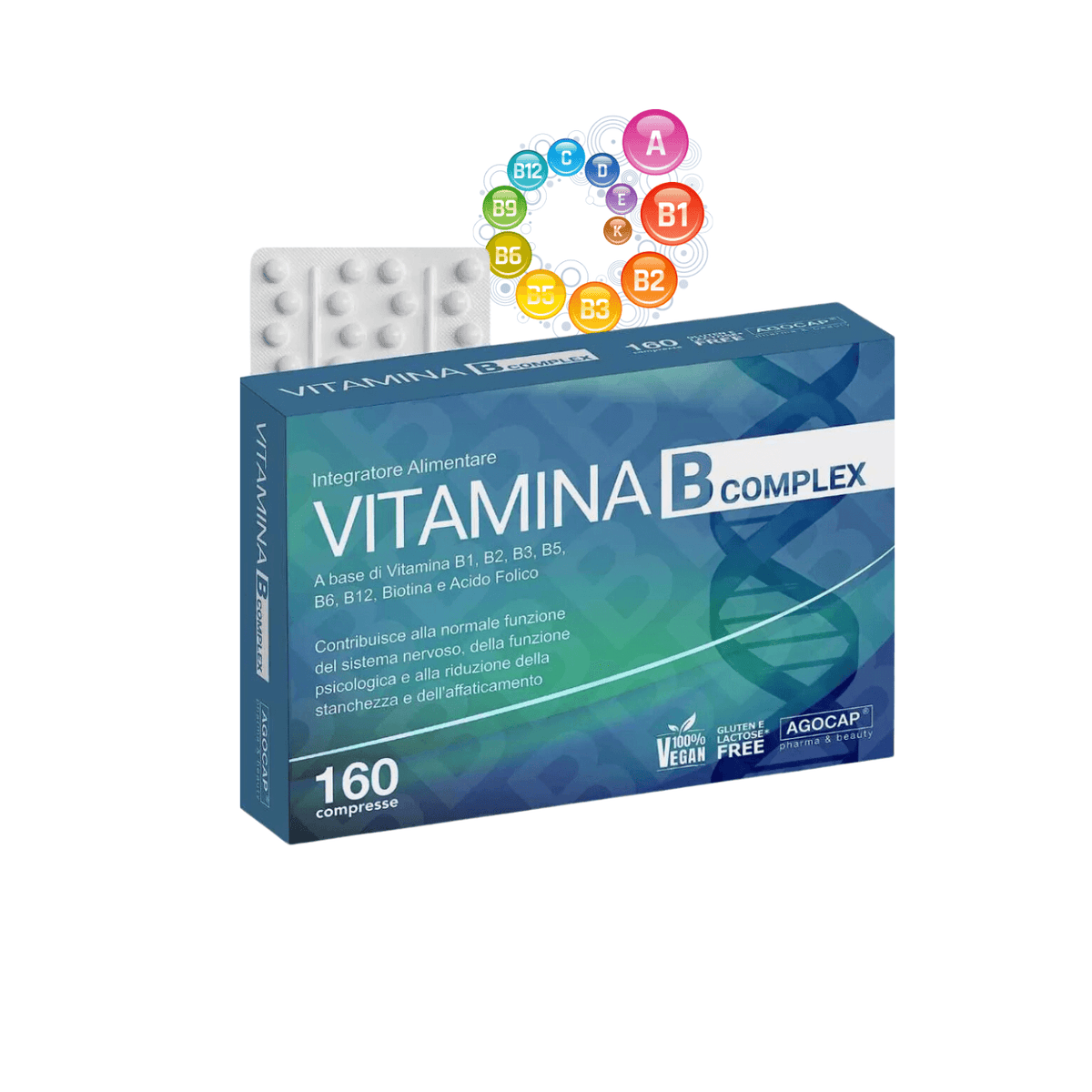 Vitamina B COMPLEX Alto Dosaggio 160 compresse - Agocap Pharma & Beauty