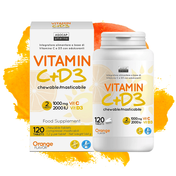 Vitamina C e D3 – 120 compresse masticabili - Agocap Pharma & Beauty